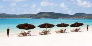 All you could wish for:Whitehaven Beach's powder-soft silica sand and clear blue sea.