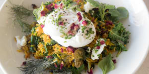 Persian rice kedgeree:any dish with rose petals in it is a winner.