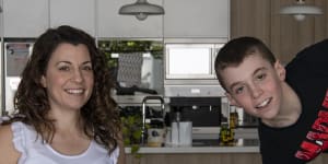 Jennifer and Oscar Ayoub in their Carlingford home. Oscar is allergic to baked and cold milk.