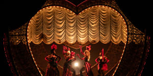 Yes we can,can,can. The Broadway cast of Moulin Rouge. 