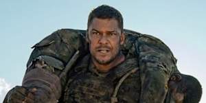US star Alan Ritchson as recruit 81 in War Machine,filmed in Victoria.