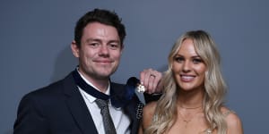 Lachie Neale and wife Julie Neale in 2020.