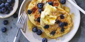 Danielle Alvarez’s blueberry pancakes with whipped demerara butter.