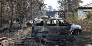 The huge bushfire damaged homes on the Bells Line of Road in the Blue Mountains.