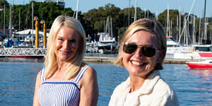 Woollahra councillors Harriet Price and Luise Elsing support new swimming spots in Sydney Harbour,including Rushcutters Bay,the site of historic harbour baths.