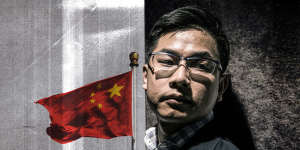 Wang Liqiang,a Chinese spy who has defected to Australia. Illustration:Mark Stehle,Portrait:Steven Siewert