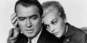 “[Alfred] Hitchcock made an entire career of this,” says film scholar Bruce Isaacs of films like Vertigo,starring James Stewart and Kim Novak,pictured,in which an older man lusts after and controls a younger woman.