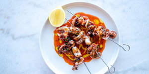 Clarence River baby octopus skewers at St Siandra.