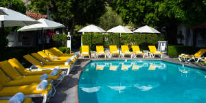 Hollywood glamour with a dash of colour … sitting poolside demands a cocktail.