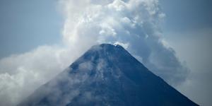 Mayon volcano as seen from Malilipot,Albay province,northeastern Philippines in 2023.