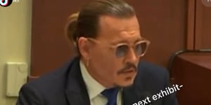 A screenshot of one of many TikToks mocking a lawyer cross-examining Johnny Depp.