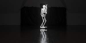 Özgür Kar’s nine-metre-tall video skeleton,Death with Branch,helped demonstrate the building’s potential.