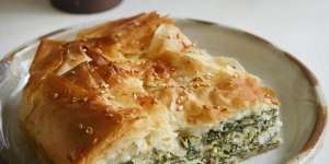Sommelier Amanda Yallop suggests serving spanakopita with champagne. 