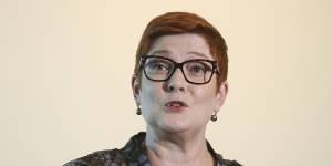 Foreign Minister Marise Payne says Australia won’t trade away its values.