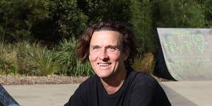 Former pro-skateboarder Darren Kaehne at the Mona Vale Skatepark which he helped design.