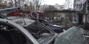 A Russian missile hit a residential multi-storey building in south-eastern city of Zaporizhzhia,Ukraine,on Wednesday.