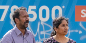 Satish and Manjula Gade with fellow buyer Rahul Lavania (right). 