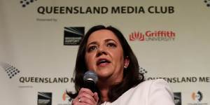 Premier Annastacia Palaszczuk speaking at the Queensland Media Club on Friday.