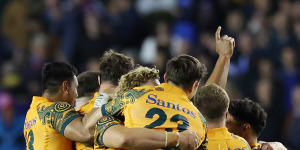 ‘Happy to hang on’:Wallabies seal thrilling one-point win over Scotland