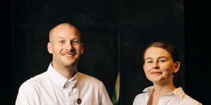 Sophie Pope and Lachlan Colwill are the entire staff of the 12-seat restaurant,but are enjoying the stripped-back set-up.