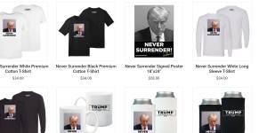 Donald Trump’s mugshot immediately prompted merchandise for his election campaign.