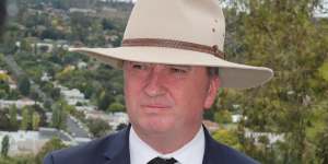 Barnaby Joyce resigns as leader of the Nationals and Deputy Prime Minister at a media conference in Armidale on Friday.