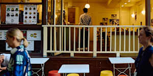 Apa's Canteen glows on Little Collins Street.
