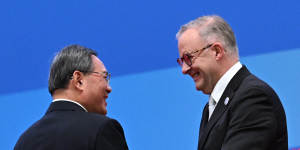 Prime Minister Anthony Albanese and Chinese Premier Li Qiang in November. Albanese is preparing to host Li in June.