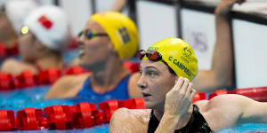Swimmer Cate Campbell in the Tokyo pool.