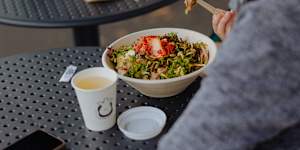 Wagyu bulgogi bowl with house-made kimchi and a side of bone broth. 