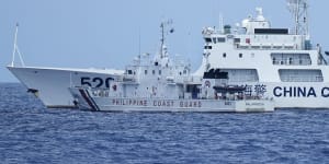 There was a near collision at Second Thomas Shoal last month when a Chinese Coast Guard ship blocked a Philippine Coast Guard vessel.