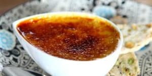 Vanilla and apricot creme brulee.