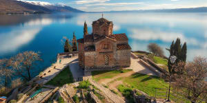 Church of St John the Theologian at Kaneo,Ohrid. 