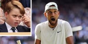 ‘Swearing my nuts off’:Prince George not amused but Kyrgios has no regrets over on-court antics