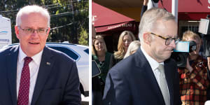 Prime Minister Scott Morrison and Opposition Leader Anthony Albanese on the campign trail.