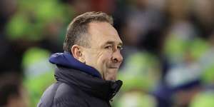 Canberra coach Ricky Stuart blasted Salmon after a match early last month
