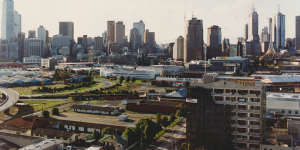A view of the city from Southgate Tower,Sturt Street,South Melbourne,in 1993.
