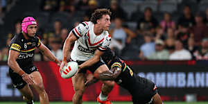 Mark Nawaqanitawase’s ability to offload in traffic has been a highlight of his first few games in the NRL.