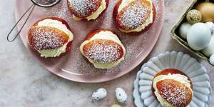 Swedish-style cream buns with almond and cardamom.