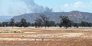 Smoke from a bushfire in the Grampians National Park earlier on Tuesday.