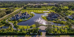 Side-by-side mansions built by twin brothers for sale in Florida,asking $78 million for the pair.