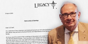 Sydney Legacy president Steve Hopwood issued an “unreserved apology”.
