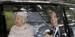 The Queen and Prince Andrew leave Crathie Kirk,after a Sunday morning church service,in Crathie,Scotland.