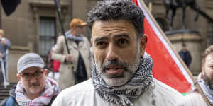 Australia Palestine Advocacy Network head Nasser Mashni,at a pro-Palestine rally in October.
