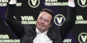 Elon Musk,looking really pleased with himself.