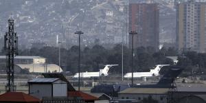 Aircraft are parked on the tarmac of the Hamid Karzai International Airport in Kabul,Afghanistan.