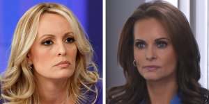 Stormy Daniels (left) and Karen McDougal have each said they had sex with Donald Trump before he was president,and Michael Cohen,a former Trump lawyer,alleges that both were paid off.