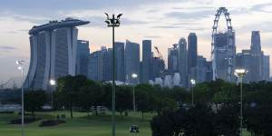 Things getting back to normal:Dusk at the Marina Bay Golf Course in Singapore.