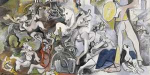 Pablo Picasso,Abduction of the Sabines,1962,oil on canvas. 