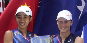 ‘Such a tight tussle’:Stosur triumphs in US Open women’s doubles final